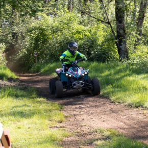 NXgen racer coming through the back section of Washougal race track